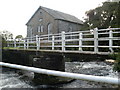 Footbridge and chapel, by the Eastern Cleddau river