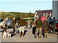 Beaters assemble at Backmuir for a Partridge shoot