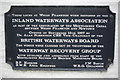 Montgomery Canal restoration plaque