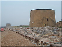 TR1533 : Martello Towers behind the firing range at Hythe by Clive Thompson