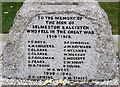 Names from the Great War Memorial, Selmeston