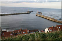 NZ9011 : East and West Piers, Whitby by Ajay Tegala