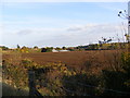TM2547 : View over fields from layby on the A12 Martlesham bypass by Geographer