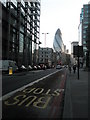 Looking down Bishopsgate towards "The Gherkin"