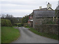 Lane and house at Pentre-clawdd