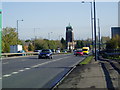 The A40 west bound showing the Aladdin factory tower.