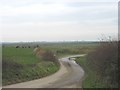 The sinuous road east from Rhosbadrig bridge