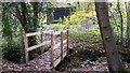 Footbridge over stream near Enton Hall