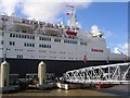 Queen Elizabeth II at the liner terminal