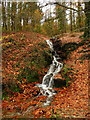 Waterfall by the country park road