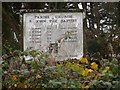 The sign outside the abandoned church in Slebech