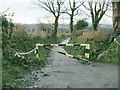 Barrier on Penplas Road near Cefn Cadle Farm