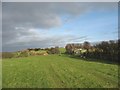 View north-eastwards along the line of the footpath from Plas Llanfaelog to Yr Allt