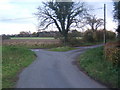 Lane junction near Chattisham Hall