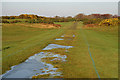 A track running across Powfoot Golf Course