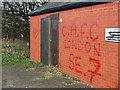 Graffiti, disused toilets, A40, Barnwood