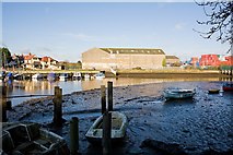 SU3612 : Looking across Eling Creek at warehouse by Peter Facey