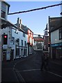 Narrow part of the A3052 controlled by traffic lights