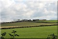 View east across farmland towards Cerrig-myna Farm