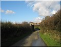 SH3671 : The railway bridge at Glanrafon viewed from near Bodgedwydd Farm by Eric Jones