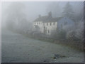 NY4728 : Sunbeam House in mist, Newbiggin by Andrew Smith