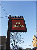TQ3296 : Sign at The George, Enfield by Christine Matthews