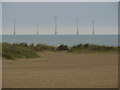 TG5310 : Great Yarmouth Beach and off shore Windfarm by Andy Jamieson