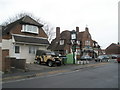 Military vehicle parked next to "The Portsdown"