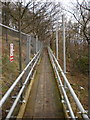 Temporary bridge on the footpath below Wainhouse Tower