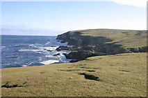 HT9740 : Cliffs NE coast of Foula by peter gordon