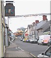 Salem Street from under the sign of "The King