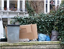 TQ2984 : Rubbish, Bartholomew Road, Kentish Town by Nigel Mykura