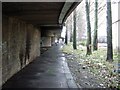 Path beneath motorway slipway