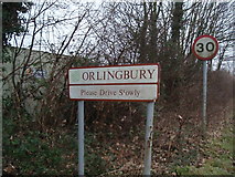 SP8672 : Road sign at Orlingbury by James Haynes