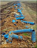 SE4105 : Blue drainage pipes removed from ditch by Steve  Fareham