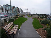 SZ1191 : Boscombe: small garden under Undercliff Road by Chris Downer