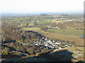 Cwm-y-glo village and the middle Rhythallt valley from Clegyr