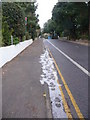 Sandbanks: icy gutter in Banks Road