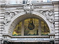 Stained glass window above the entrance to London Metropolitan University, Moorgate, EC2