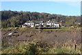 Houses across the river Wye from the Castle car park