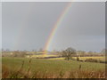 Hazelbury Bryan: double rainbow over fields