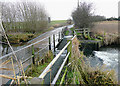 Smestow Brook flowing over Trescott Ford, Staffordshire