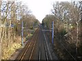 The Midland Metro line from Bell Street bridge