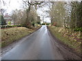 Looking back to houses and the fork in the road