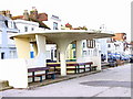 Futuristic rain shelter on Deal seafront