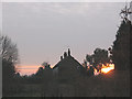 Houses on Westwell Lane at Sunset