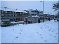 A chilly wait at the bus stop on a cold February morning