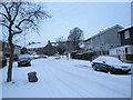 Top end of a snowy Elkstone Road