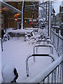 Bicycle racks outside Chelsea and Westminster Hospital