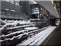 Earls Court Station on a snowy day, looking west